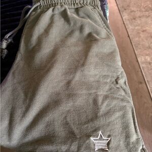Olive Green Knee shorts